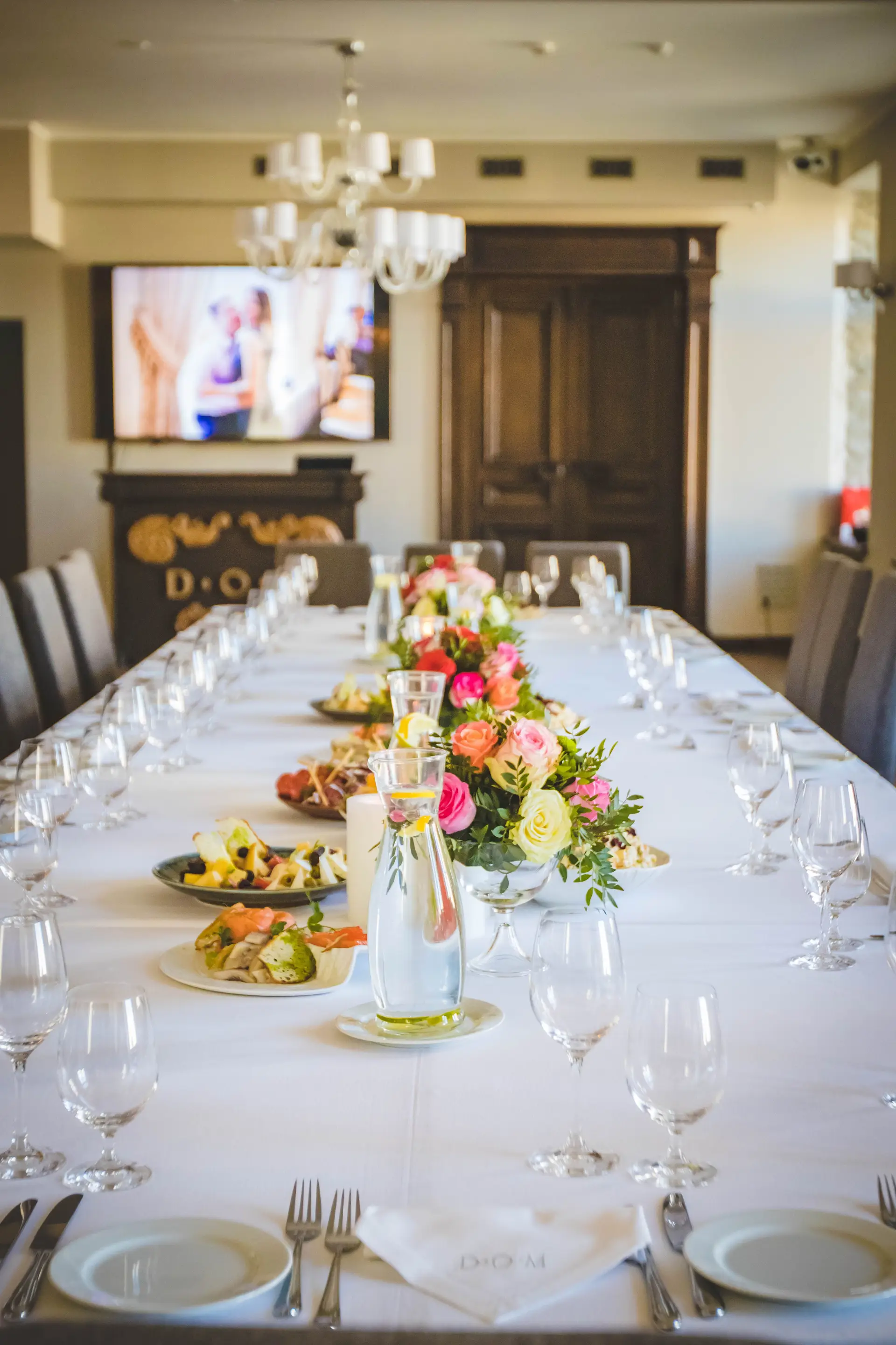 Table de dîner privé élégante
